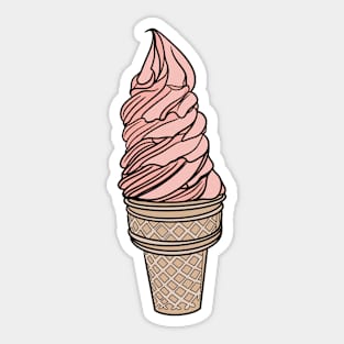 Strawberry ice cream swirl Sticker